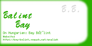 balint bay business card